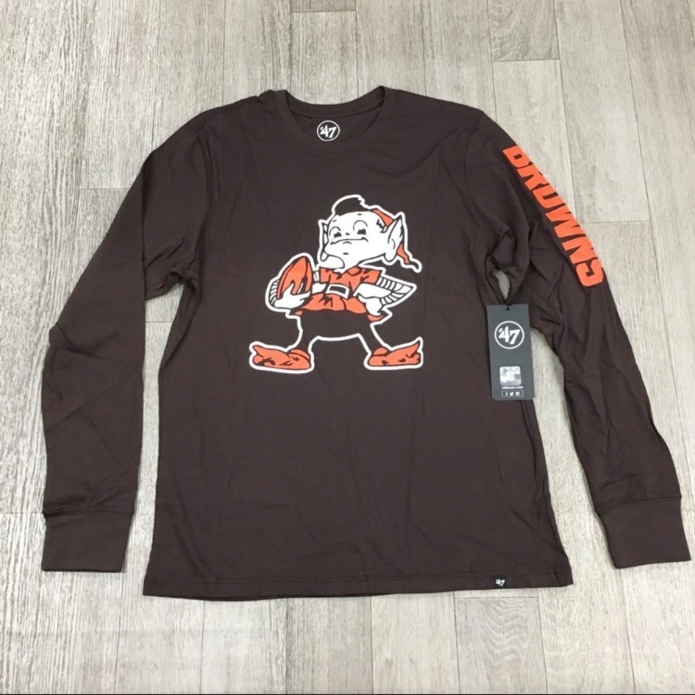 NWT NFL Cleveland Brown Legacy Long Sleeve by 47brand T-shirt